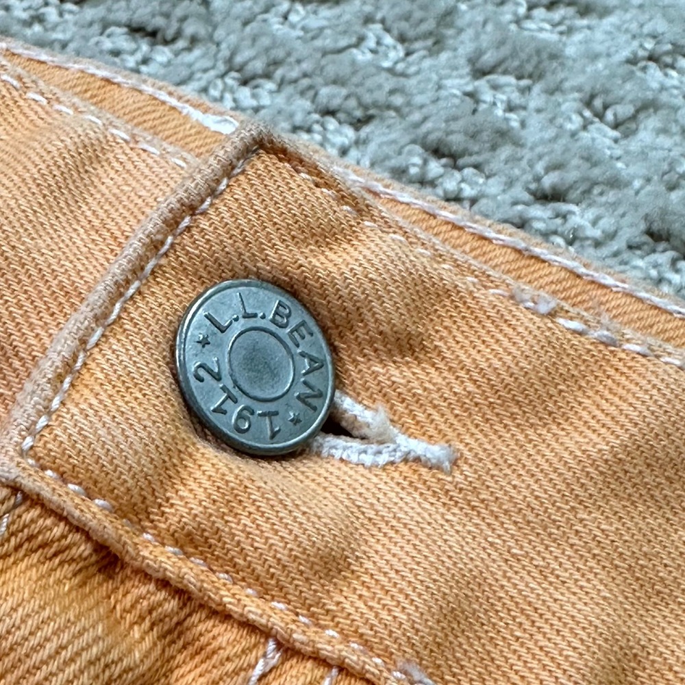 LL Bean Skirt Denim Mini Apricot Orange 5-Pocket Petite 12 Petite Gorpcore - Picture 3 of 6